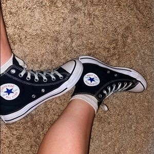 high top black converse!size 4.5 in men&6.5 ladies